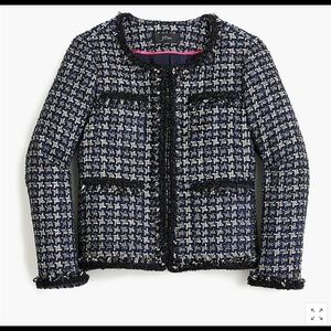 NWT J.Crew Lady Tweed Jacket Metallic Houndstooth
